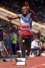Nathan Douglas in the triple jump at the Sainsbury's British Championships, Birmingham.